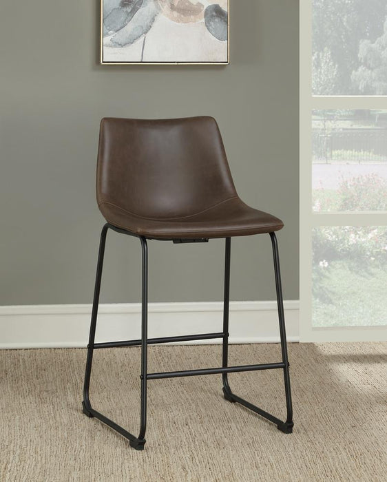 Michelle Armless Counter Height Stools Two-tone Brown and Black (Set of 2) - U&U Home Budget Furniture (Carteret, NJ)