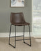 Michelle Armless Counter Height Stools Two-tone Brown and Black (Set of 2) - U&U Home Budget Furniture (Carteret, NJ)