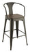 Cavalier Wooden Seat Bar Stools Dark Elm and Matte Black (Set of 2) - U&U Home Budget Furniture (Carteret, NJ)