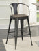 Cavalier Wooden Seat Bar Stools Dark Elm and Matte Black (Set of 2) - U&U Home Budget Furniture (Carteret, NJ)