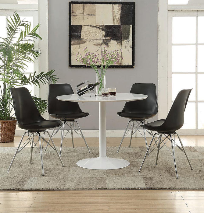 Lowry Round Dining Table White - U&U Home Budget Furniture (Carteret, NJ)
