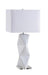 Camie Geometric Ceramic Base Table Lamp White - U&U Home Budget Furniture (Carteret, NJ)