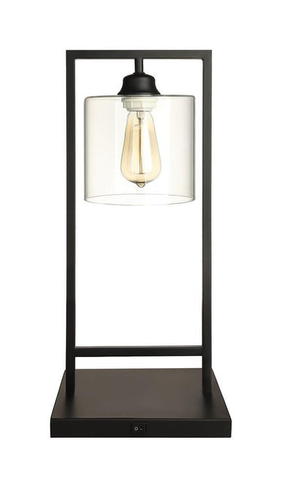 Shoto Glass Shade Table Lamp Black - U&U Home Budget Furniture (Carteret, NJ)
