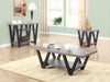 Stevens V-shaped End Table Black and Antique Grey - U&U Home Budget Furniture (Carteret, NJ)