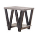 Stevens V-shaped End Table Black and Antique Grey - U&U Home Budget Furniture (Carteret, NJ)
