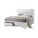 Miranda California King. E.King, & Queen 2-drawer Storage Bed Black & White - U&U Home Budget Furniture (Carteret, NJ)