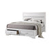 Miranda California King. E.King, & Queen 2-drawer Storage Bed Black & White - U&U Home Budget Furniture (Carteret, NJ)
