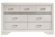 Miranda 7-drawer Dresser White and Rhinestone - U&U Home Budget Furniture (Carteret, NJ)