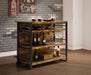 Renaldi Bar Unit with Stemware Rack Antique Nutmeg - U&U Home Budget Furniture (Carteret, NJ)