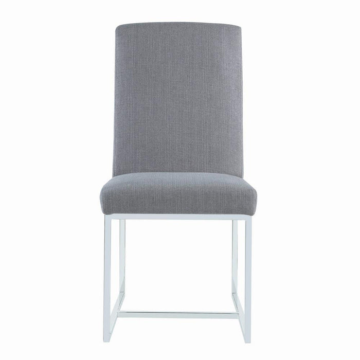 Mackinnon Upholstered Side Chairs Grey and Chrome (Set of 2) - U&U Home Budget Furniture (Carteret, NJ)