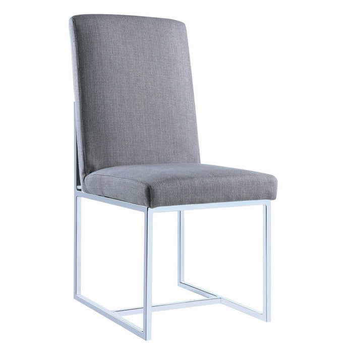 Mackinnon Upholstered Side Chairs Grey and Chrome (Set of 2) - U&U Home Budget Furniture (Carteret, NJ)