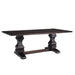 Parkins Double Pedestals Dining Table Rustic Espresso - U&U Home Budget Furniture (Carteret, NJ)