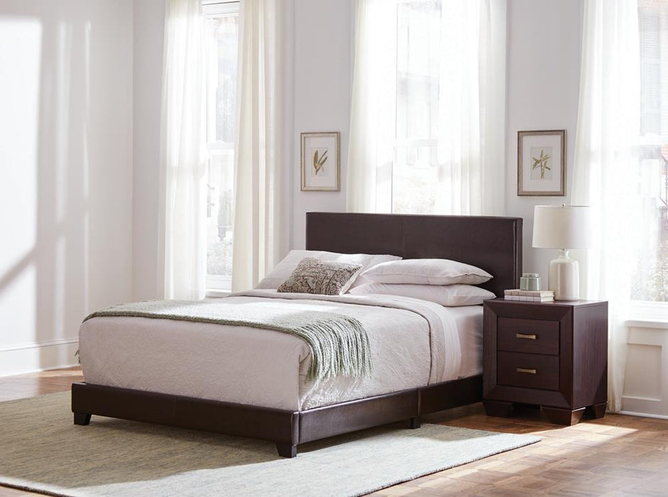 Dorian Upholstered California King, E.King, & Queen Bed Black, Brown, & Grey - U&U Home Budget Furniture (Carteret, NJ)