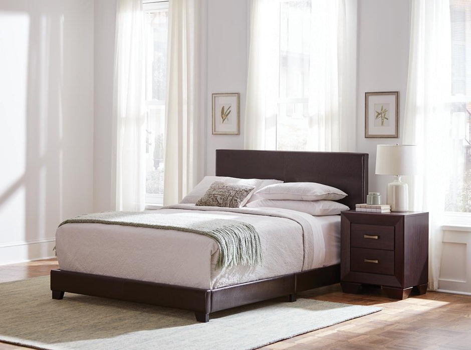 Dorian Upholstered California King, E.King, & Queen Bed Black, Brown, & Grey - U&U Home Budget Furniture (Carteret, NJ)