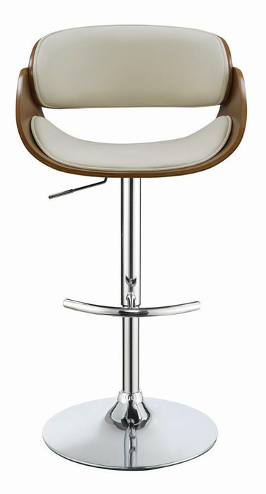 Dana Adjustable Bar Stool Ecru and Chrome - U&U Home Budget Furniture (Carteret, NJ)