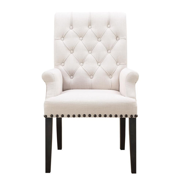 Alana Upholstered Arm Chair Beige and Smokey Black - U&U Home Budget Furniture (Carteret, NJ)