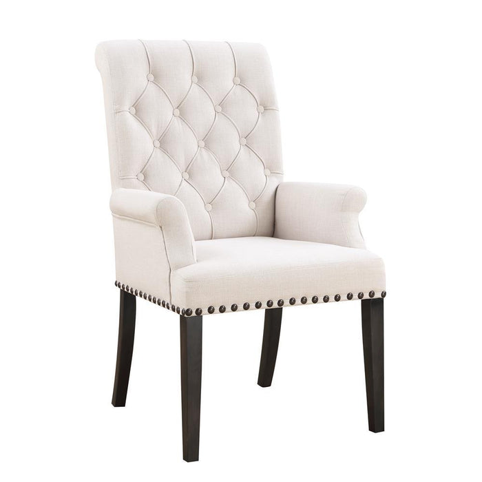 Alana Upholstered Arm Chair Beige and Smokey Black - U&U Home Budget Furniture (Carteret, NJ)