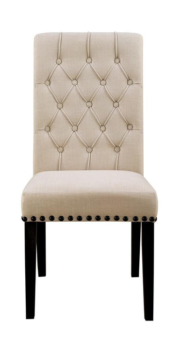 Alana Upholstered Side Chairs Beige and Smokey Black (Set of 2) - U&U Home Budget Furniture (Carteret, NJ)