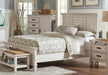 Franco Eastern King & Queen Panel Bed Antique White & Oak - U&U Home Budget Furniture (Carteret, NJ)