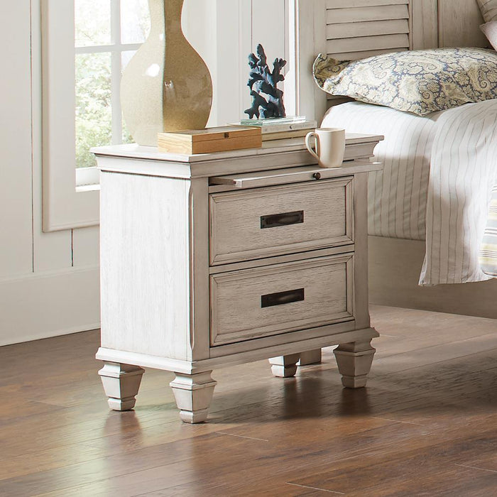 Franco 2-drawer Nightstand Antique White - U&U Home Budget Furniture (Carteret, NJ)