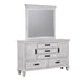 Franco Rectangular Dresser Mirror Antique White - U&U Home Budget Furniture (Carteret, NJ)