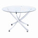 Beckham Round Dining Table Chrome and Clear - U&U Home Budget Furniture (Carteret, NJ)