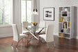 Beckham Round Dining Table Chrome and Clear - U&U Home Budget Furniture (Carteret, NJ)