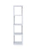 Baxter 4-shelf Bookcase White and Chrome - U&U Home Budget Furniture (Carteret, NJ)