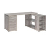 Yvette L-shape Office Desk Grey Driftwood - U&U Home Budget Furniture (Carteret, NJ)