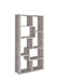 Theo 10-shelf Bookcase Grey Driftwood - U&U Home Budget Furniture (Carteret, NJ)