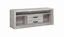 Burke 2-drawer TV Console Grey Driftwood - U&U Home Budget Furniture (Carteret, NJ)
