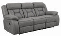 Higgins Pillow Top Arm Upholstered Motion Sofa Grey - U&U Home Budget Furniture (Carteret, NJ)
