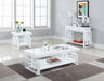 Schmitt Rectangular Coffee Table High Glossy White - U&U Home Budget Furniture (Carteret, NJ)