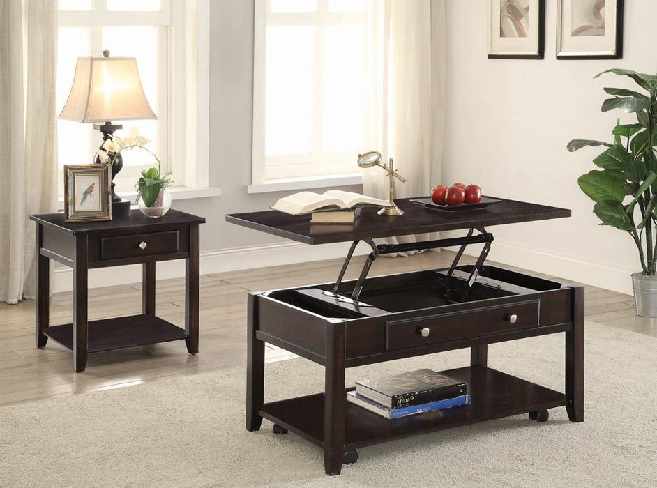 Bradford Square 1-shelf End Table Walnut - U&U Home Budget Furniture (Carteret, NJ)