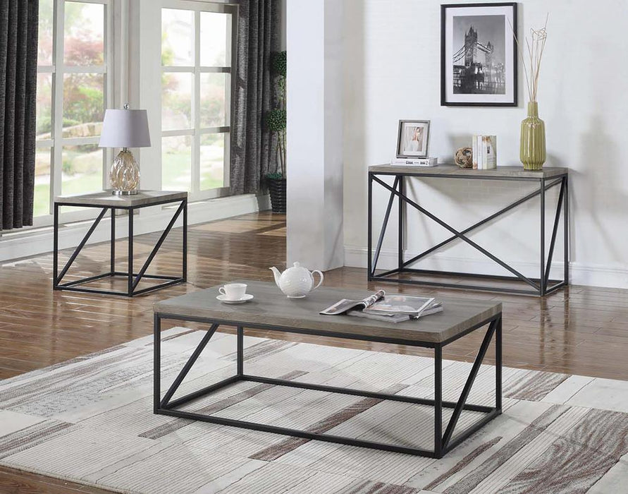 Birdie Rectangular Sofa Table Sonoma Grey - U&U Home Budget Furniture (Carteret, NJ)