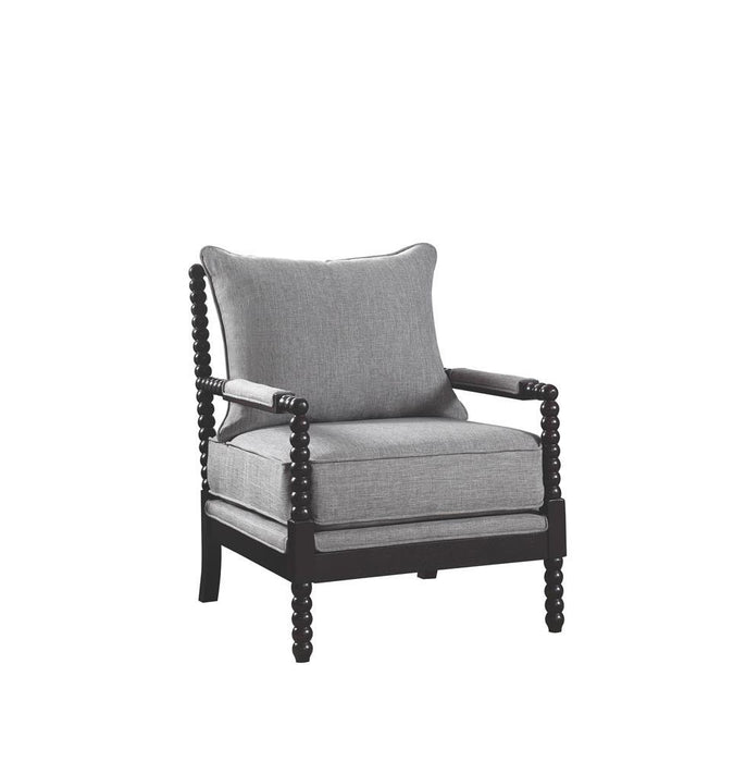 Blanchett Cushion Back Accent Chair Grey and Black - U&U Home Budget Furniture (Carteret, NJ)