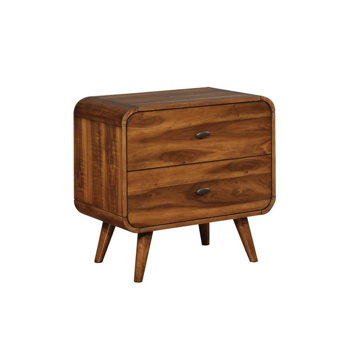 Robyn 2-drawer Nightstand Dark Walnut - U&U Home Budget Furniture (Carteret, NJ)