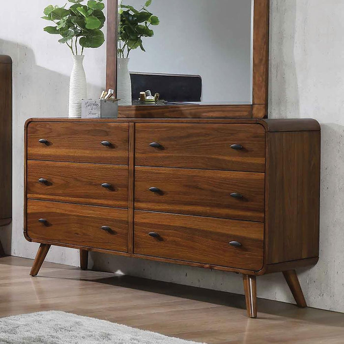 Robyn 6-drawer Dresser Dark Walnut - U&U Home Budget Furniture (Carteret, NJ)