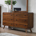 Robyn 6-drawer Dresser Dark Walnut - U&U Home Budget Furniture (Carteret, NJ)