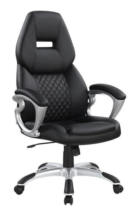 Bruce Adjustable Height Office Chair Black and Silver - U&U Home Budget Furniture (Carteret, NJ)