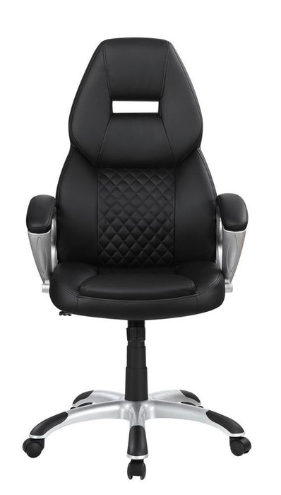 Bruce Adjustable Height Office Chair Black and Silver - U&U Home Budget Furniture (Carteret, NJ)
