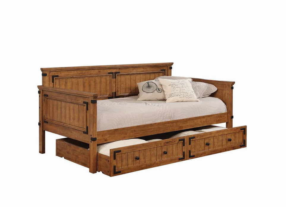 Oakdale Twin Daybed Rustic Honey - U&U Home Budget Furniture (Carteret, NJ)