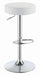 Ramses Adjustable Backless Bar Stool Chrome and White - U&U Home Budget Furniture (Carteret, NJ)