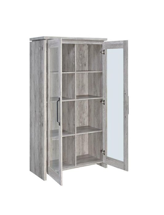 Alejo 2-door Tall Cabinet Grey Driftwood - U&U Home Budget Furniture (Carteret, NJ)