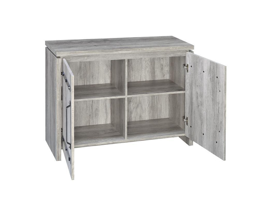 Enoch 2-door Accent Cabinet Grey Driftwood - U&U Home Budget Furniture (Carteret, NJ)