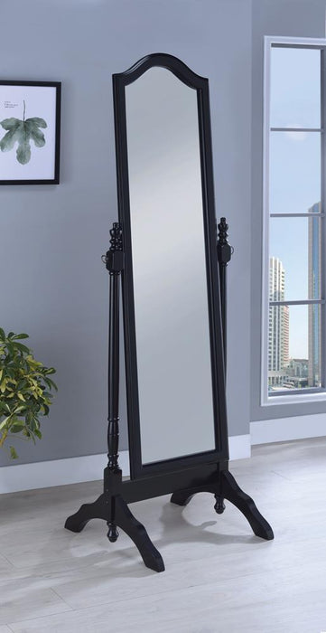 Cabot Rectangular Cheval Mirror with Arched Top Black - U&U Home Budget Furniture (Carteret, NJ)