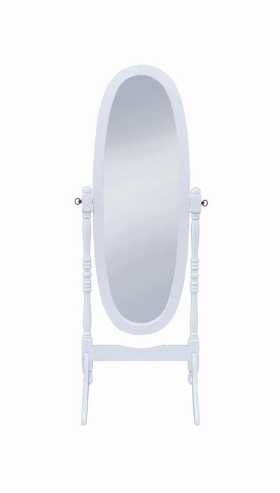 Foyet Oval Cheval Mirror White - U&U Home Budget Furniture (Carteret, NJ)
