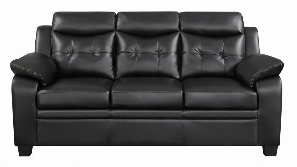 Finley Tufted Upholstered Sofa Black - U&U Home Budget Furniture (Carteret, NJ)