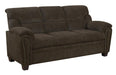 Clementine Upholstered Sofa with Nailhead Trim Brown - U&U Home Budget Furniture (Carteret, NJ)