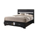 Miranda California King. E.King, & Queen 2-drawer Storage Bed Black & White - U&U Home Budget Furniture (Carteret, NJ)